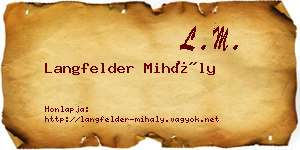Langfelder Mihály névjegykártya